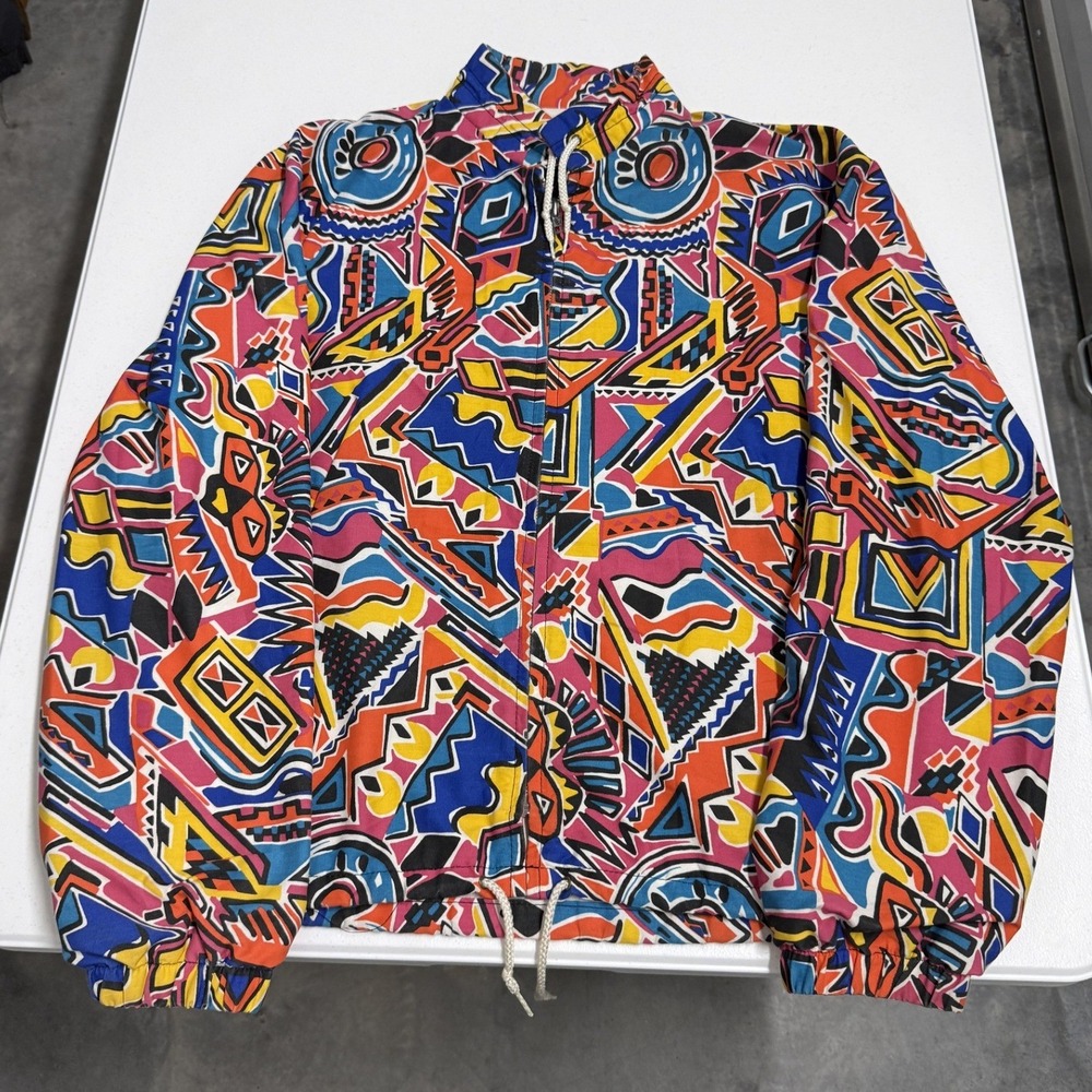 California Imperial Jacket Mens L Multicolor Excellent Abstract 90s Geometric